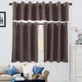 thumbnail image 3 of Bedroom Thermal Blackout Curtains Drapery Panels Sets, Three Pass Microfiber Thermal Insulated Solid Ring Top Blackout Window Curtains/Drapes (Brown, 2 Panels, 29 x 18 inch), 3 of 8