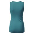 thumbnail image 3 of Doublju Women's V- Neck Sleeveless Shirred Sides Tank Top (Plus Size Available), 3 of 4