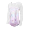 thumbnail image 5 of UJNDER Girl's Long Sleeve Dance Gymnastics Leotard with Rhinestone Glitter Print Pants and Headband Outfits for Girls,05_Purple,5-6 Years, 5 of 9