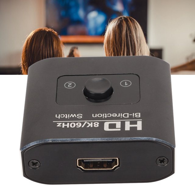 Répartiteur Bidirectionnel, Taux de Rafraîchissement 120Hz Transmission Stable Alliage d'Aluminium 1 Po 2 Sorties Résistant aux Empreintes Digitales Interface Multimédia 8K HD pour TV