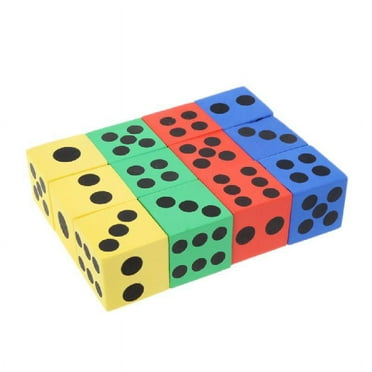 Foam Dice Set - 12 Pack of Assorted Colorful Big Square Blocks Educational Toy