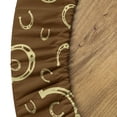 thumbnail image 5 of Ambesonne Western Fitted Round Tablecloth, Horseshoe Motif Barn, 56"- 60" Diameter, Pale Yellow Brown, 5 of 5