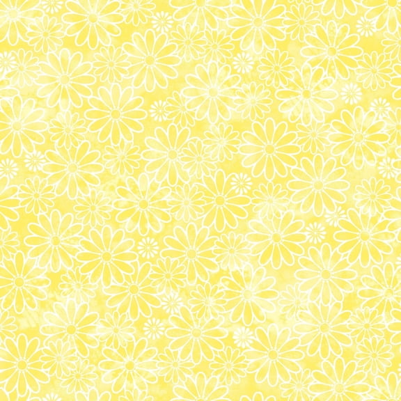 Keepsake Calico Daisy Delight 44/45 Inch 100% Cotton Daisy Pattern Floral Sewing and Craft Fabric, Yellow