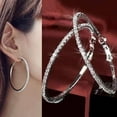 thumbnail image 2 of PERZOE 4.5Cm Full Diamond Large Hoop Earrings Versatile Earrings, 2 of 7