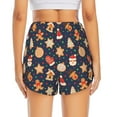 thumbnail image 2 of Lsque Holiday Gingerbreads Printed Women's Running Shorts with Liner Pockets,Elastic Quick Dry Workout Athletic Gym Yoga Shorts,Womens High Waist Shorts-Small, 2 of 9
