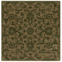 SAFAVIEH Antiquity May Floral Wool Area Rug, Olive/Green, 6' x 6' Square