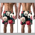 thumbnail image 3 of luoweisi Men's Beach Shorts Quick Dry Swim Trunks with Mesh Lining Panda L, 3 of 5