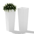 thumbnail image 1 of Gaderth Tall Planters Set of 2, 61 and 81 cm Indoor Outdoor Front Porch Planters With Inner Pots and Drainage Holes, Large Decorative Rattan Texture Flower Pots for Patio Backyard Garden Home, 1 of 6
