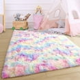 thumbnail image 6 of Dwelke Soft Colorful Rugs for Girls Room, Fluffy Rainbow Area rug Cute Floor Carpets Shaggy Playing Mat for Kids Baby Girls Bedroom Nursery Home Decor 5'x8'Rainbow, 6 of 6