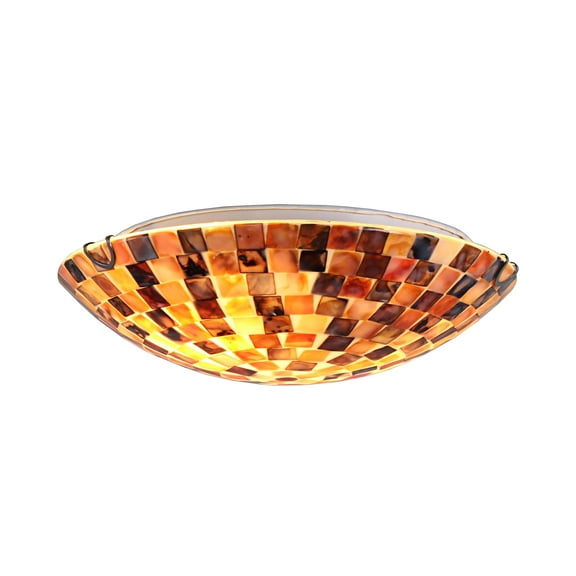 RADIANCE Goods Mosiac-Style Seashell Flush Ceiling Fixture 12" Width