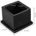 thumbnail image 4 of MyGift Set of 2 Square Matte Black Ceramic Planter Pots with Saucers, 4 of 7