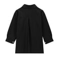 thumbnail image 4 of Girls Linen Shirts Long Sleeve Button Down Collared Dress Shirt for Girls Cotton Blouse Casual Tunic Tops School Uniform,Black 5-6Y, 4 of 6