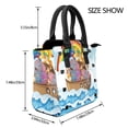 thumbnail image 2 of Lsque Rainbow Animals on Noah's Ark Pattern Leather Rivet Shoulder Bag – Elegant Genuine Leather & Microfiber PU Crossbody with Detachable Adjustable Strap, 2 of 5