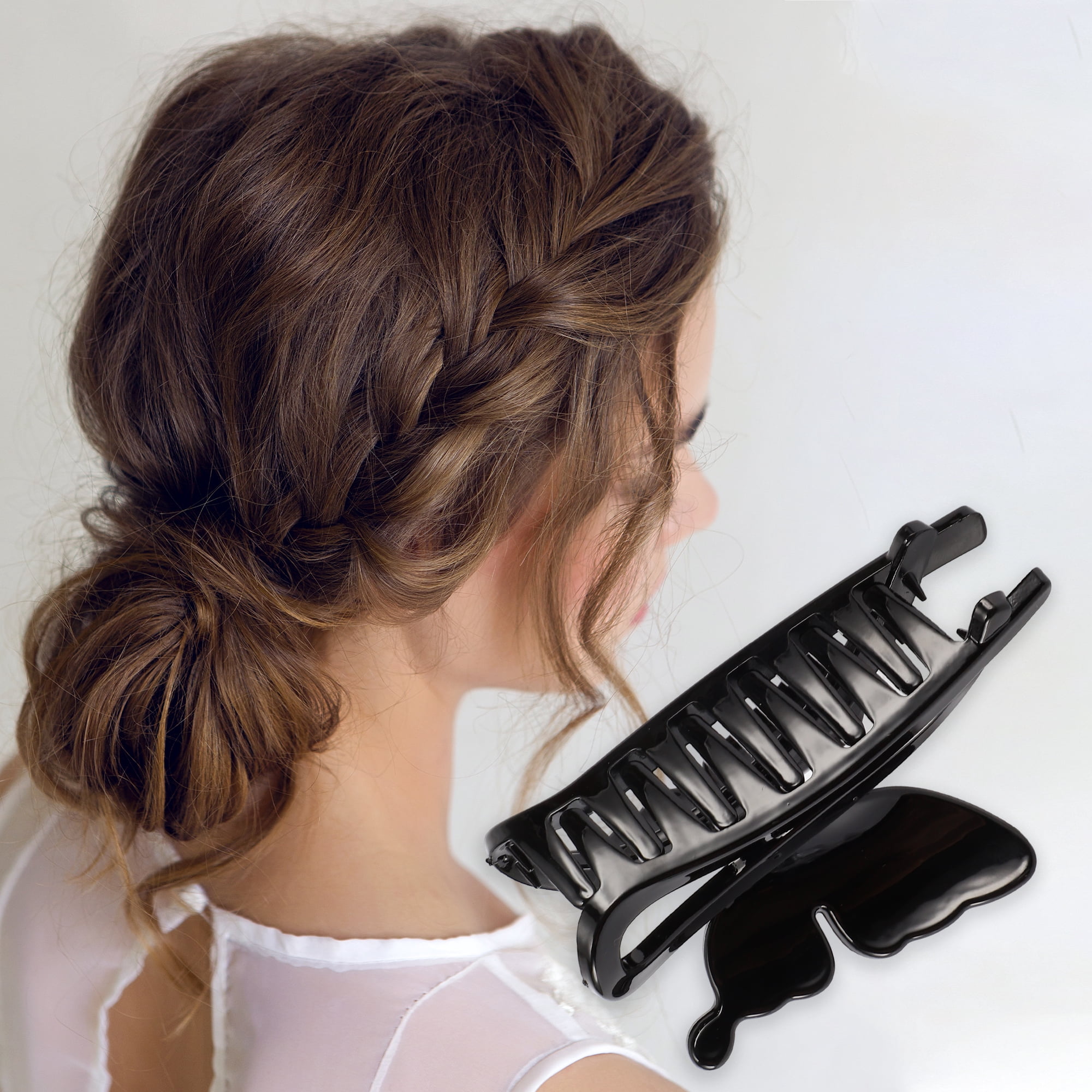 Unique Bargains Women's Elegant Butterfly Hair Clips 4.33"x2.72"x2.05" 3 Pcs Black Brown Green