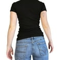 thumbnail image 3 of Douhoow Women Short Sleeve Henley T-Shirts Summer Solid Color Slim Crop Tops, 3 of 6