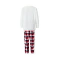 thumbnail image 4 of Sunisery Christmas Family Matching Pajamas Clothes Outfits for Couples Dog Owner Long Sleeve T-Shirt + Plaid Trouser Elk Xmas Pjs, 4 of 7