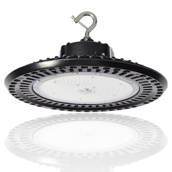 LED High Bay Light Fixture 150W, 5000K UFO High Bay Lighting IP65 0-10V Dimmable Barn Workshop Warehouse Gym Airport Lights (100-277V) ETL DLC Listed US Hook 5' Cable