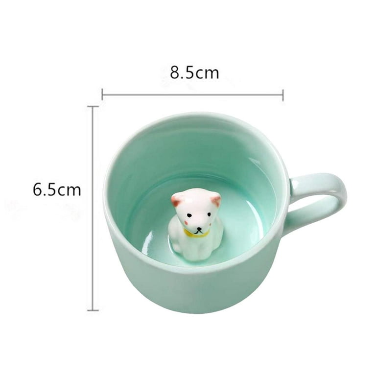 200ml Cute Drinking Cups with Animal Inside with Ceramic Coaster