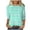 F-924Mint Green, variant on ZHOGXU Womens Summer Tops 3/4 Sleeve Crew Neck Striped Printed Loose Fit Soft T Shirt Basic Tees For Casual Daily Wear,Mint Green,XL