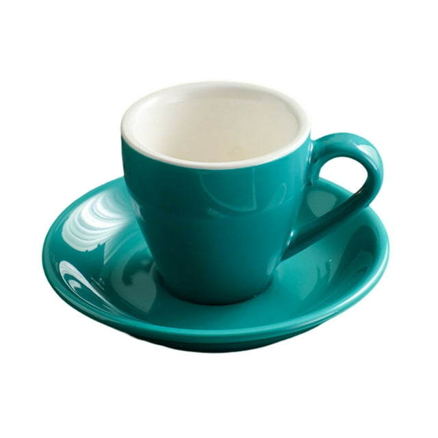 Taza de porcelana para espresso con platillo, taza para espresso, 80 ml/2,7 oz