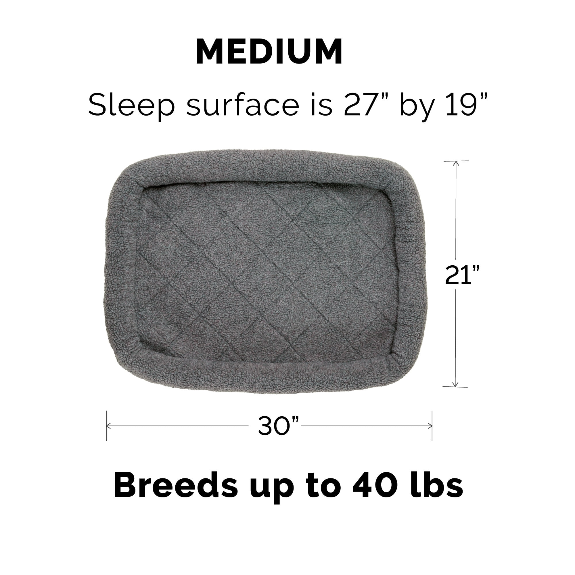 FurHaven Faux Lambswool Crate Bolster, Gray, Medium, 1 Count