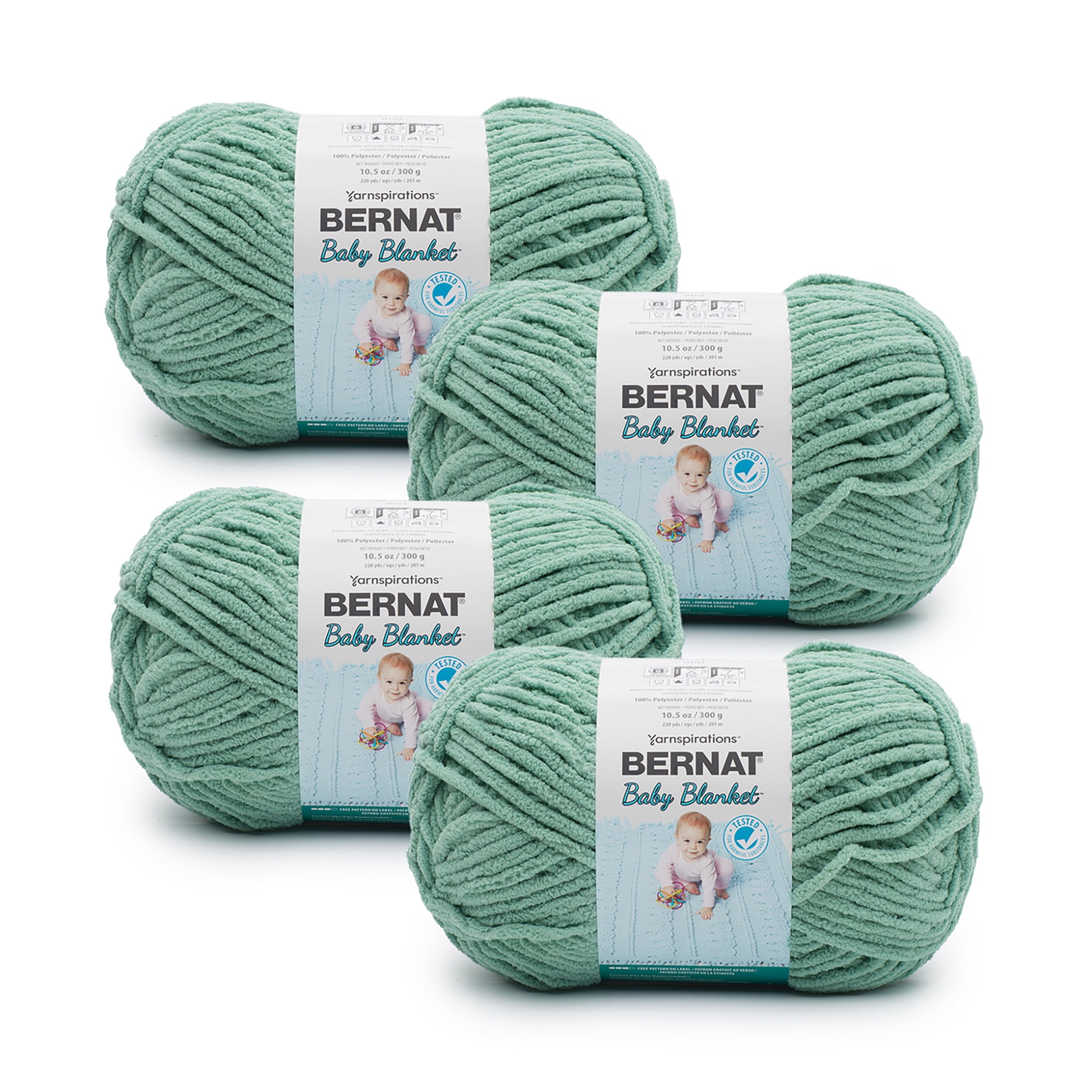 Bernat® Baby Blanket™ 6 Super Bulky Polyester Yarn, Misty Jungle Green 10.5oz/300g, 220 Yards