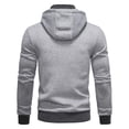 thumbnail image 4 of Siilsaa Men's Full Zip Fleece Hoodie zippered Color Block hooded slim Fit Long Sleeve Lightweight Sweatshirt Grey,2XL, 4 of 5