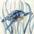 thumbnail image 3 of Nan 12x12 Black Modern Framed Museum Art Print Titled - Turtle in Seagrass I, 3 of 5