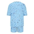 thumbnail image 5 of Women Sets Clothing Summer Pajamas for Women Shorts and Short Sleeve Women's Fashionable Casual Solid Color Home Short Sleeved Round Neck Pajama Top With Pants Set, 5 of 6