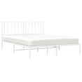 thumbnail image 3 of vidaXL Metal Bed Frame with Headboard White 59.1"x78.7", 3 of 5