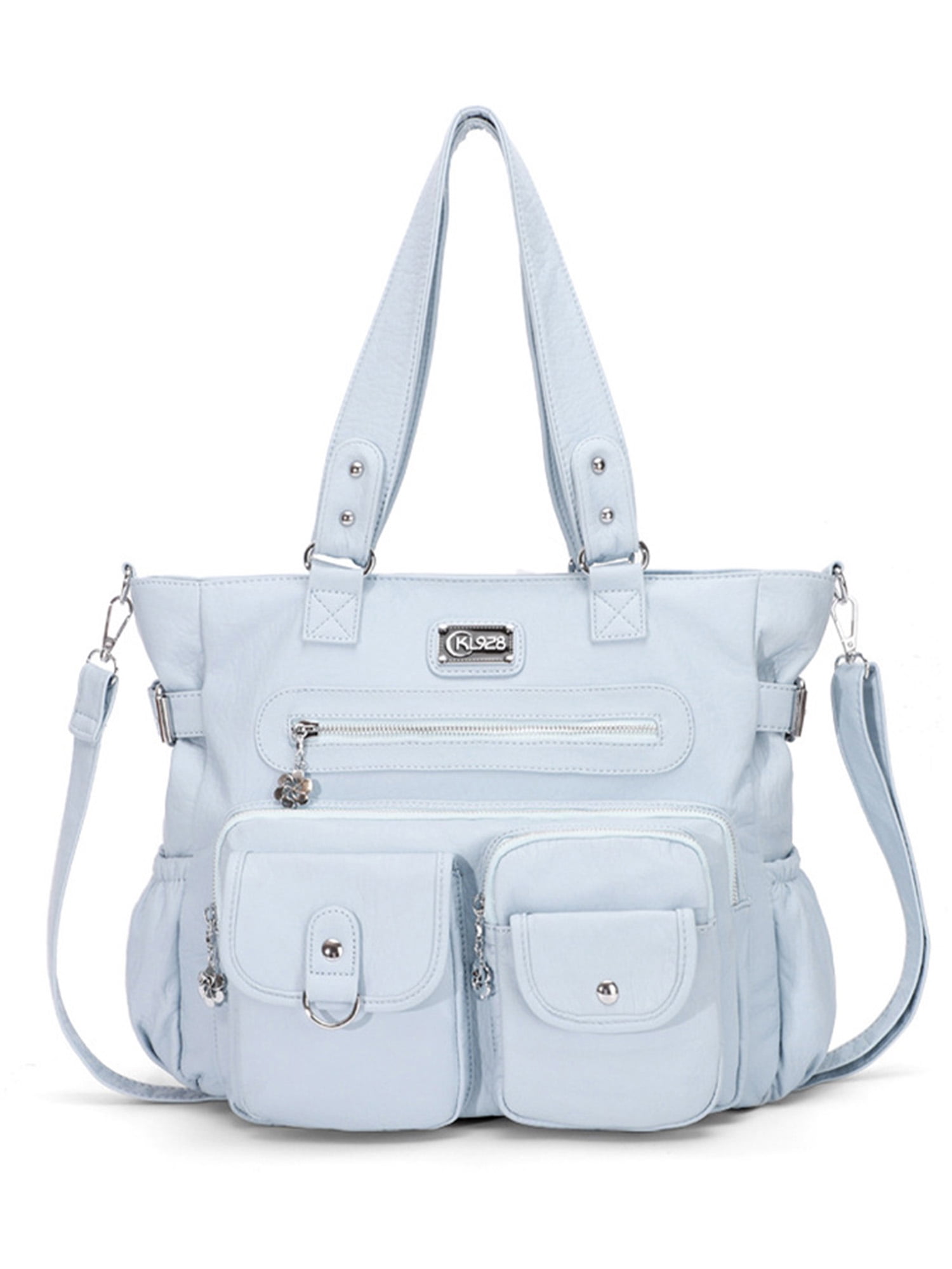 Sanviglor Women Shoulder Bag Designer Crossbody Bags Multi Pockets Purse  Handbag Zipper Ladies PU Leather Bucket Retro Large Capacity White
