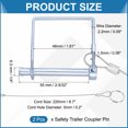 thumbnail image 2 of Uxcell 2 Pcs 1/4"x 2-5/32"Square Trailer Coupler Pins with Ear Extended Cord, 2 of 7