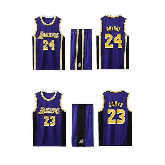 Nba Los Angeles Lakers Kobe Bryant N.24/lebron James No.23 Jersey Set(child Size)
