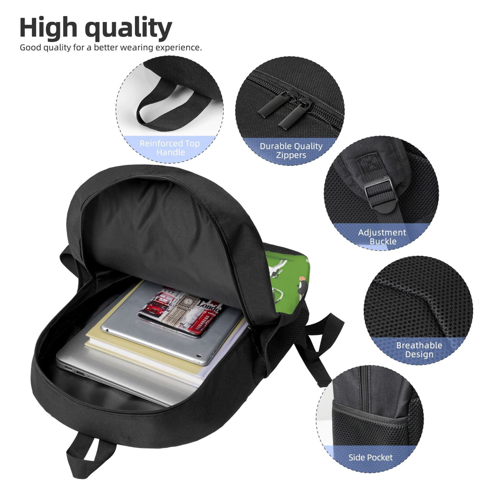Xecao Cows With Calfs Green print Travel Backpack, Large Computer Backpack for Men Women, College School Rucksack Book Bag