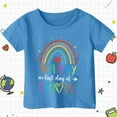 thumbnail image 4 of LIIPEE Boys Girls T-Shirts Summer Casual Short Sleeve Cartoon Letter Rainbow Printed Round Neck Tshirt Child Trendy Party Tee Shirts,Blue,3-4 Years, 4 of 5