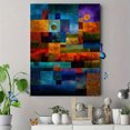 thumbnail image 4 of Geometric Abstract Textured Canvas Wall Art，Hotel Lobby Living Room Bedroom Decor, 4 of 8