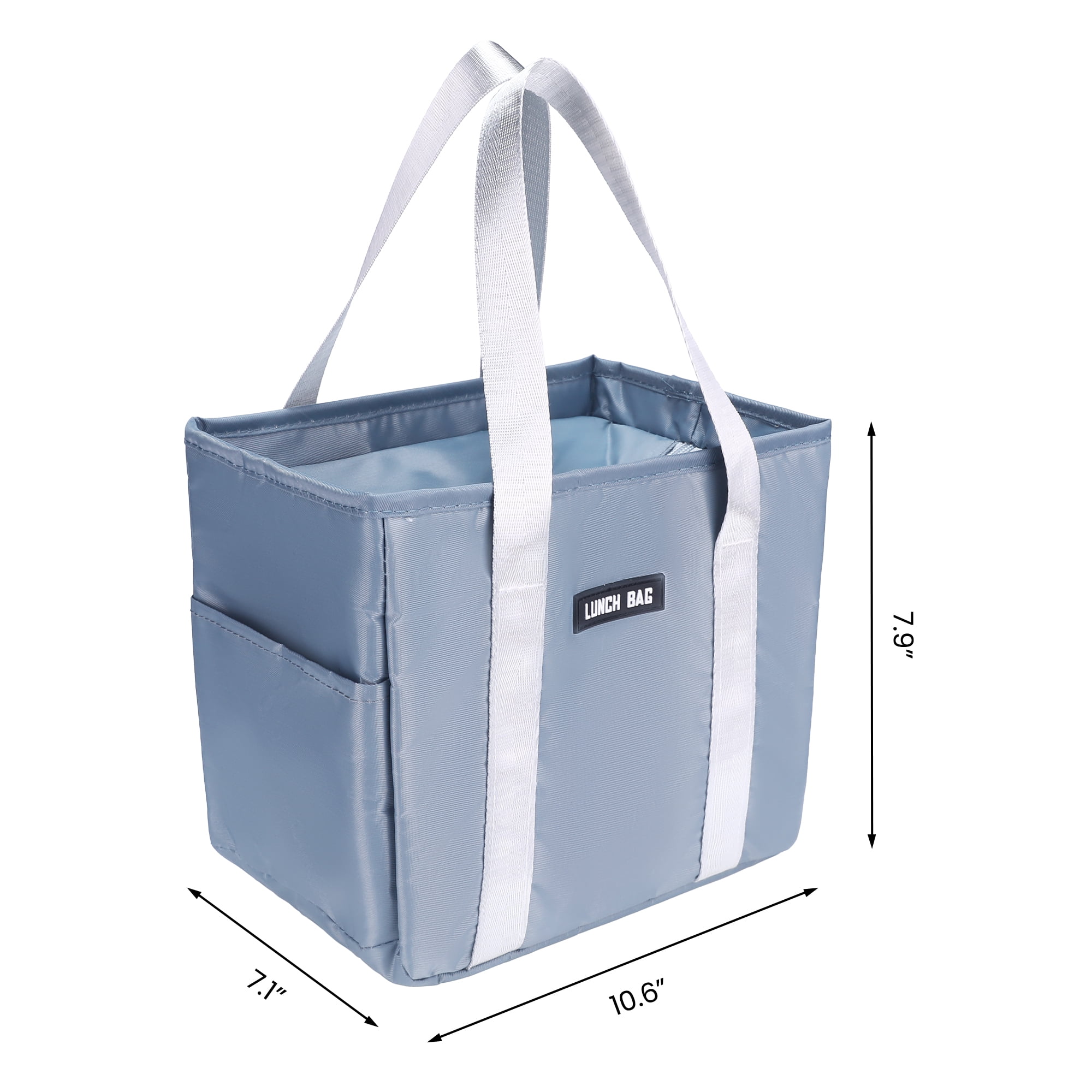 Unique Bargains Insulated Lunch Bag for Women and Men for Work Office Gray