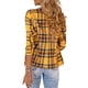 thumbnail image 3 of Mujeres Blazers casuales de manga larga botón abajo de la chaqueta del traje de la tela escocesa de la oficina del trabajo abrigos formales(Amarillo-XL) Nituyy Blazers-GL715-FF76522C4, 3 of 5