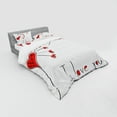 thumbnail image 2 of Ambesonne Love Bedding Set 4 Pcs, Dandelion with Hearts, Queen, Red Black White, 2 of 2