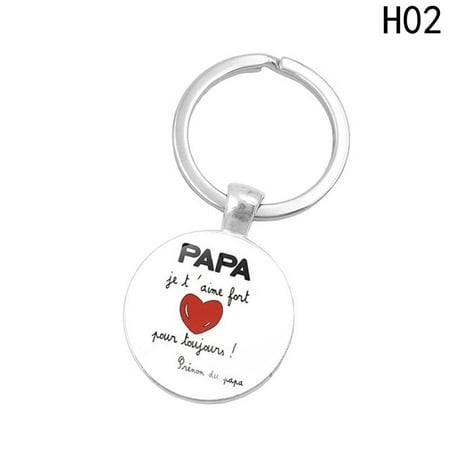 KABOER Happy Father's Day Keychain Creative Keychains Handmade Silver Color For Dad Gift fashionable