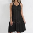 thumbnail image 5 of Nfurl Women's Beach Cover up Dresses Elegant Hollow Out Sleeveless Swimsuit Coverups Casual Summer Vacation Swimwear Crochet Cover ups Black M, 5 of 6