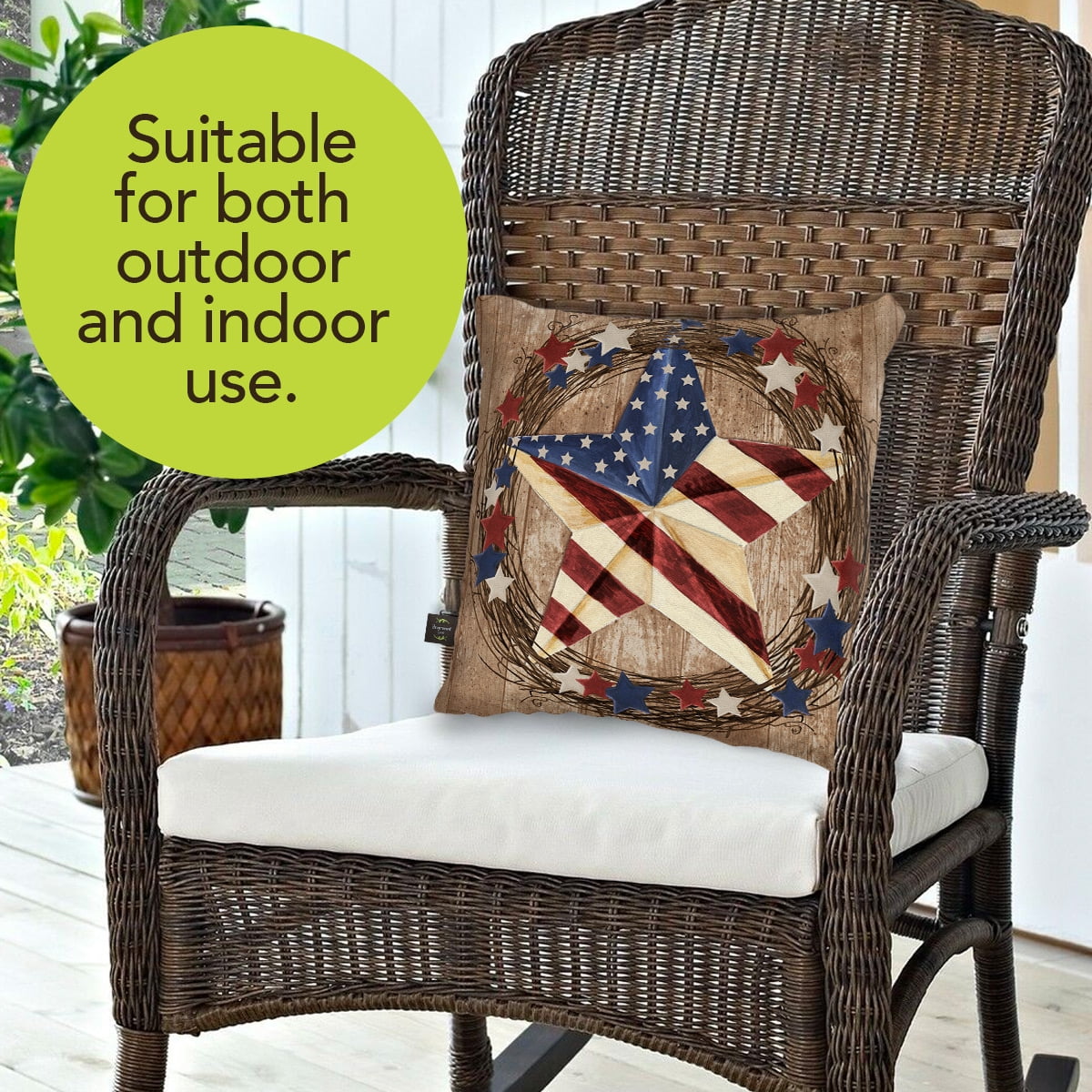 Briarwood Lane Everyday Indoor/Outdoor Pillow 17x17 Americana Barnstar Pillow