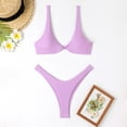thumbnail image 2 of Sngxgn Women Swimsuit Bikini Set High Waisted Drawstring Two Piece Bathing Suit(Purple,L), 2 of 6