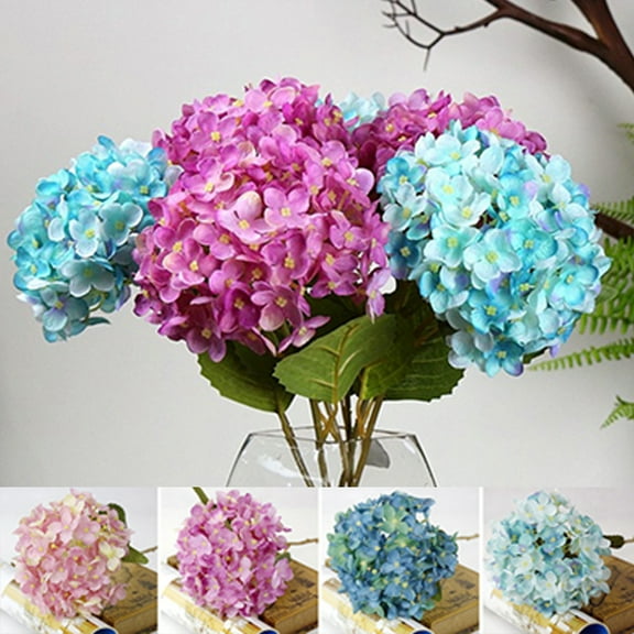 Travelwant 10Bouquets Artificial Hydrangea Silk Flowers Bouquet Faux Hydrangea Stems for Wedding Centerpieces Home Decor