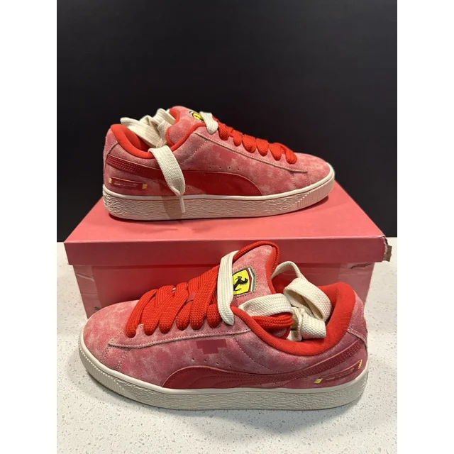 Size 12 PU & MA Scuderia Ferrari x Suede XL Desert Sun Pack Rosso Corsa 308785-01