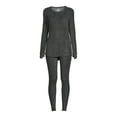 thumbnail image 2 of ClimateRight by Cuddl Duds Women's Stretch Fleece Long Sleeve Crew Neck Top & Legging Base Layer Set, Sizes XS to 4XL, 2 of 4