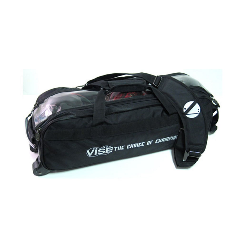 Vise 3 Ball Tote Bowling Bag with tow wheels Color Black 