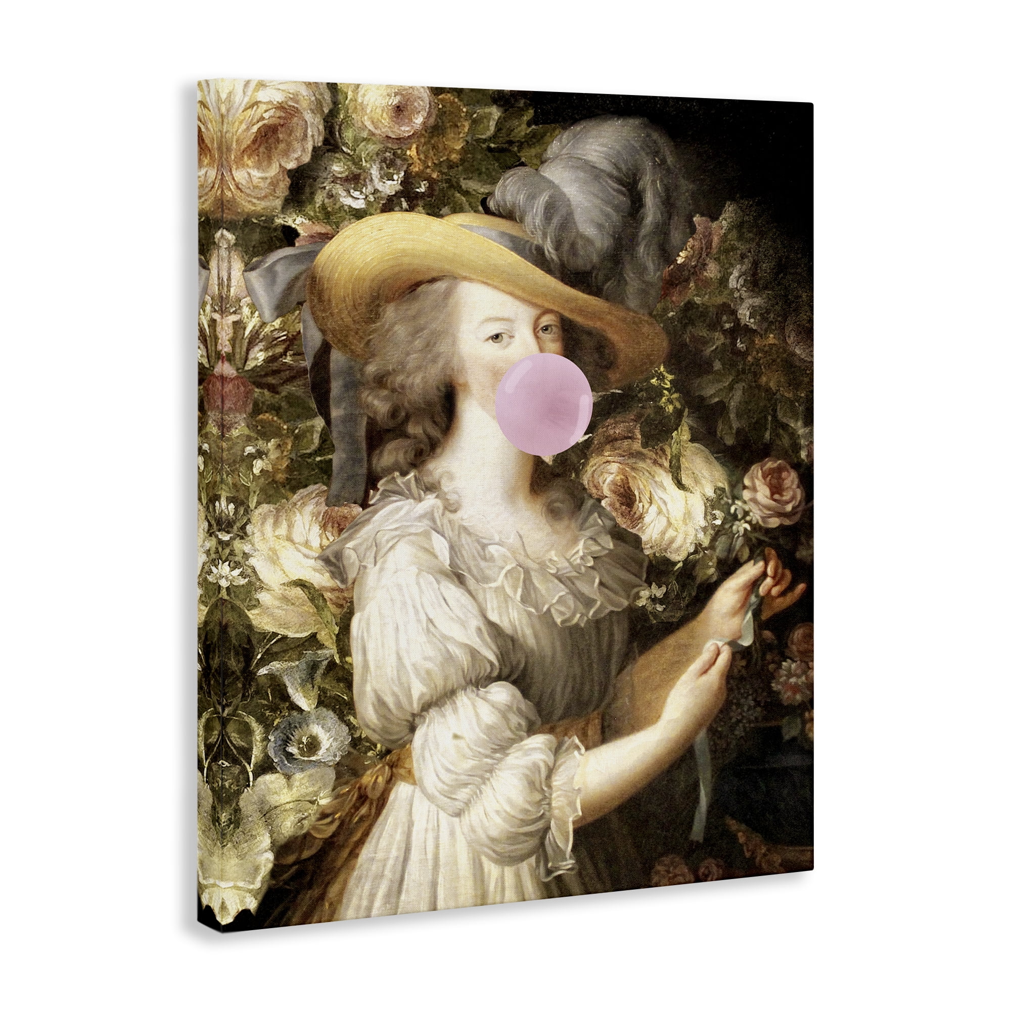 Stupell Industries Renaissance Lady & Gum People Painting Wrapped Canvas Art Print Wall Art, 36 x 48