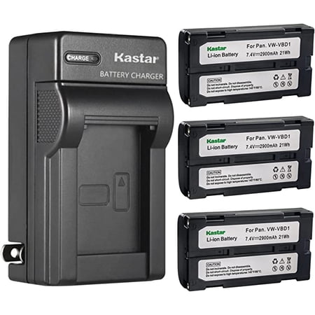 Kastar 3-Pack Battery and AC Wall Charger Replacement for NV-DX Series NV-DX1 NV-DX1EN NV-DX100 NV-DX100EN NV-DX110 NV-DX110EG EZ-1P GA-EZ20 NV-DR1 PV-D1000 Cameras