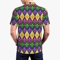thumbnail image 5 of Xecao Mardi Gras4 for Mens' Casual Short Sleeve Button-Down Polo Shirts for a Classic Golf Look, 5 of 9